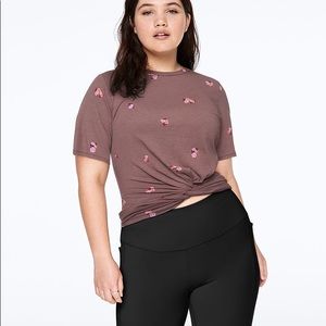 VS PINK FLORAL GIRLFRIEND TWIST FRONT TEE